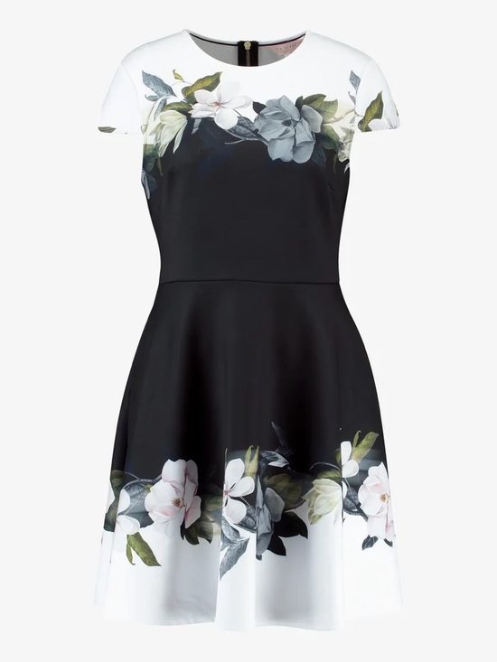 Ted Baker Dresses & Skirts - Ted baker Floral Fit & Flare Dress - Black and White xs